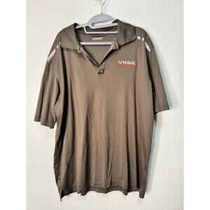 U-Haul UHAUL Polo Shirt Employee Uniform WorkWear Brown Reflective Golf Men’s Lg